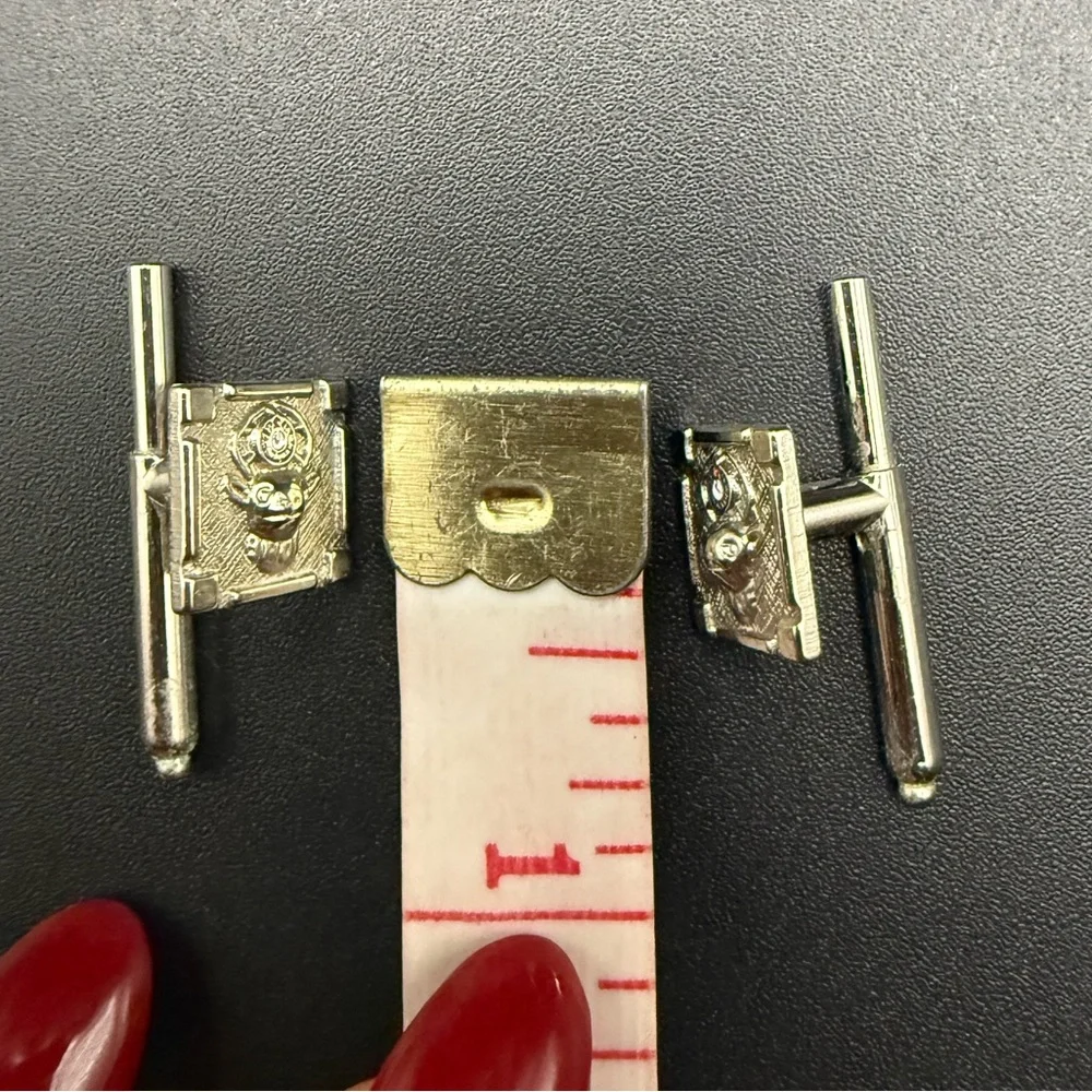 Silver Tone Small Square Elks Lodge Benevolent Elk Cufflinks